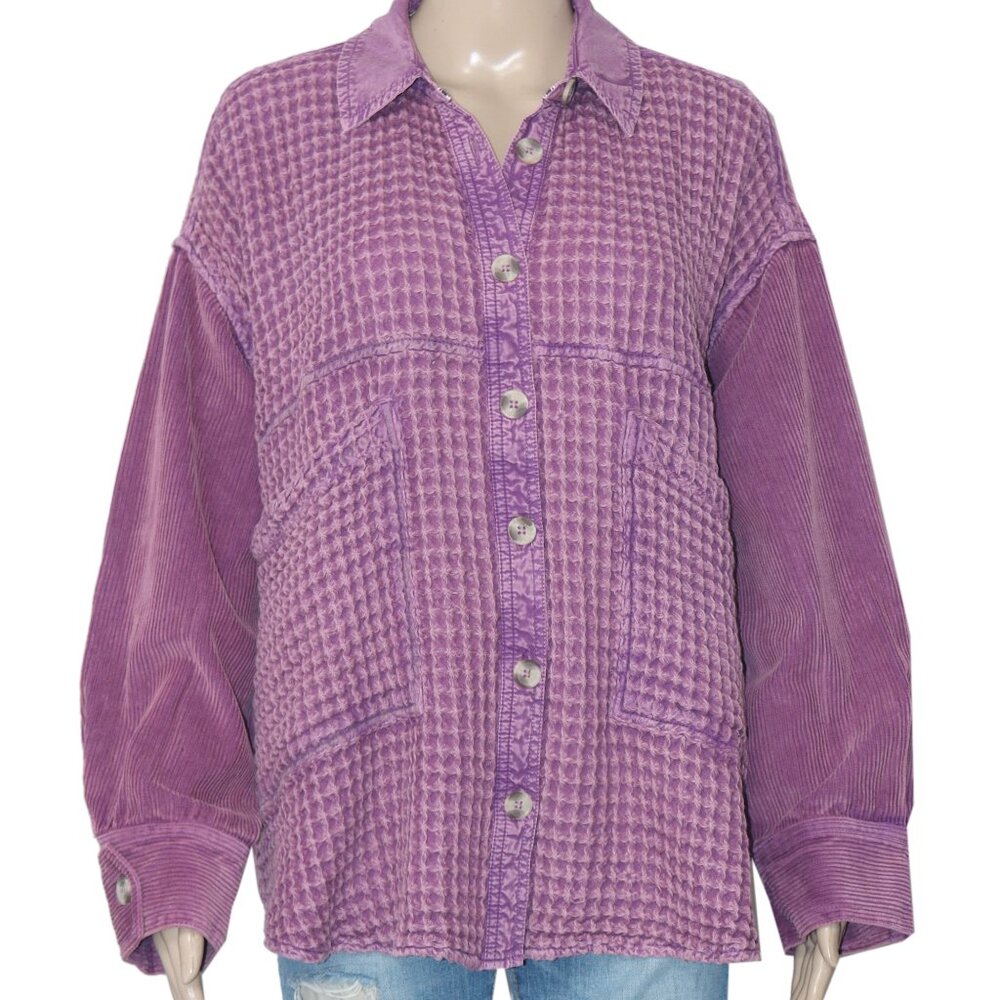 BDG Bryson Waffle Shirt Jacket Buttondown Urban Outfitters XL - Picture 3 of 6